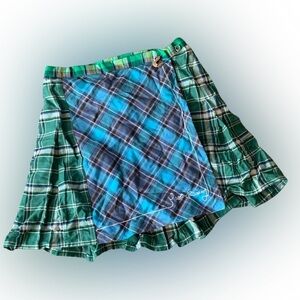 House of Sunny Limited Edition Plaid Green and Blue Women's Skirt Vol 20